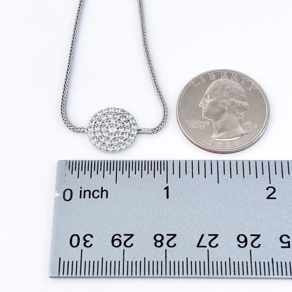 CZ Circle Slider Bracelet | Sterling Silver 925 | Adjustable Up To 9" - Picture 3 of 5